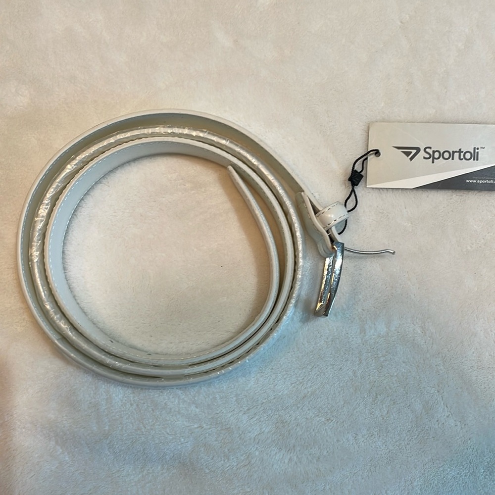 White leather belt 52 inches